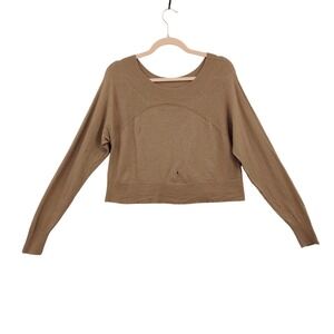 Zimmermann Women Minimalist Quiet Luxe Crop Sweater 0 4 Brown Wool Cashmere FLAW